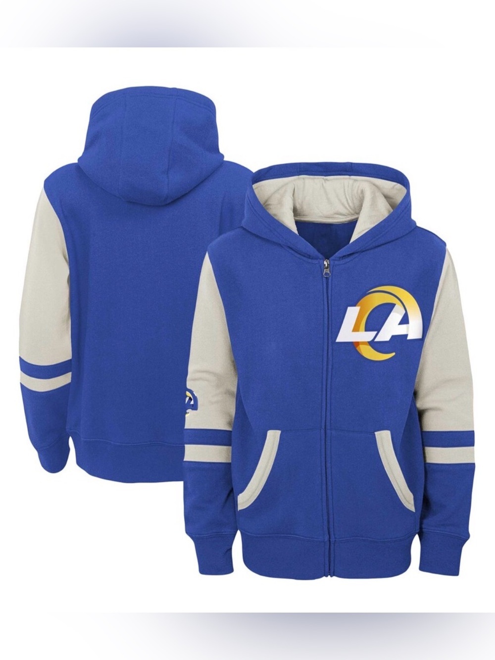 NFL Team Apparel Los Angeles Rams Full-Zip Hoodie Youth Size Large 14/16 NWOT